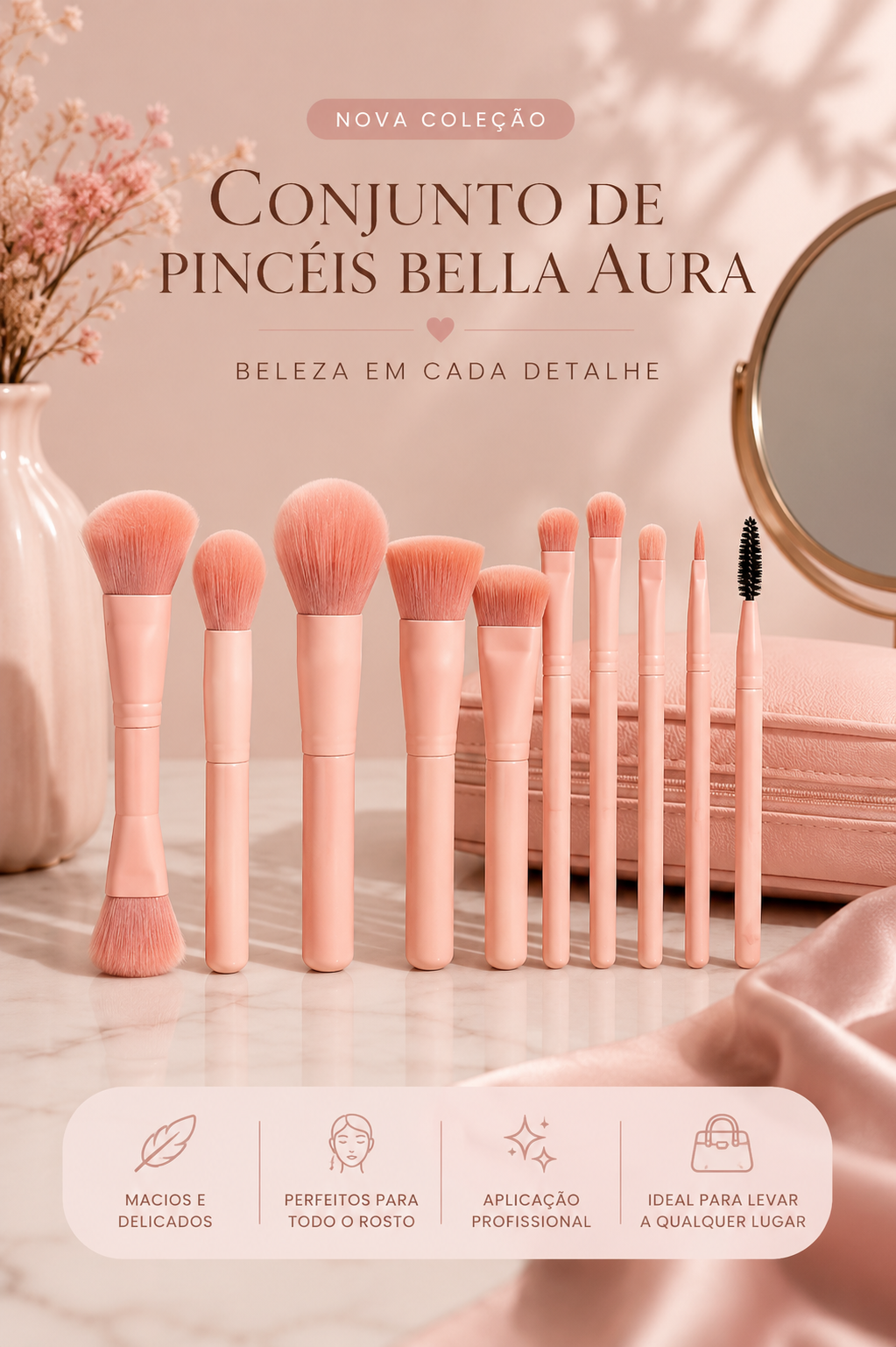 Conjunto de pincéis BellaAura
